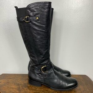 Naturalizer Jenelle Black Leather Riding Knee High Boots  Sz 9.5